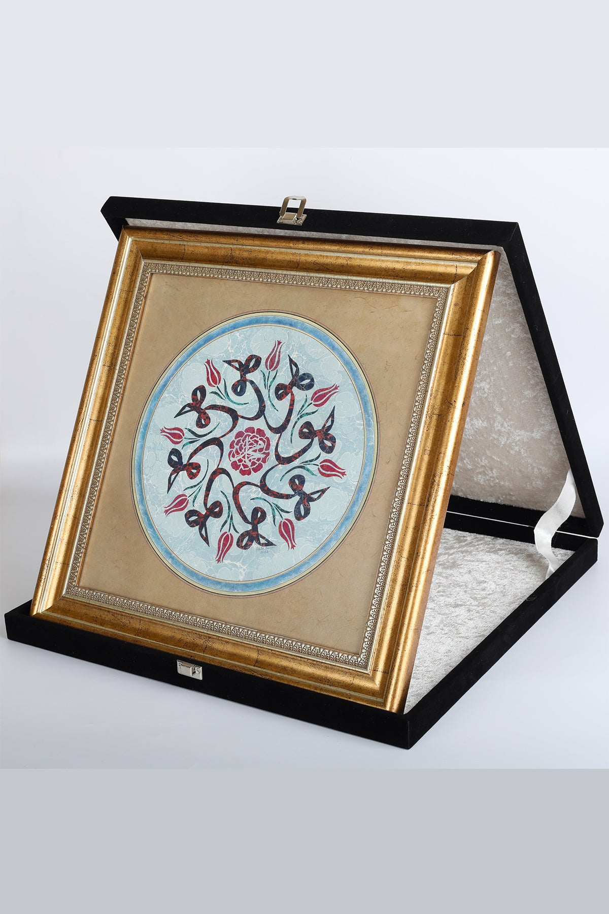 Kadife Kutulu Plaket Hat Sanati Tablo 40X40 Cesitleri