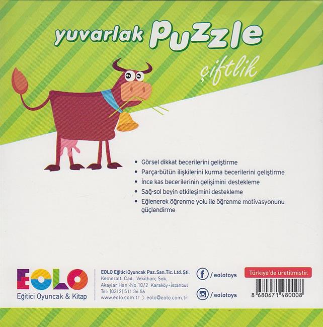 Yuvarlak Puzzle Ciftlik 7 Parca + 2