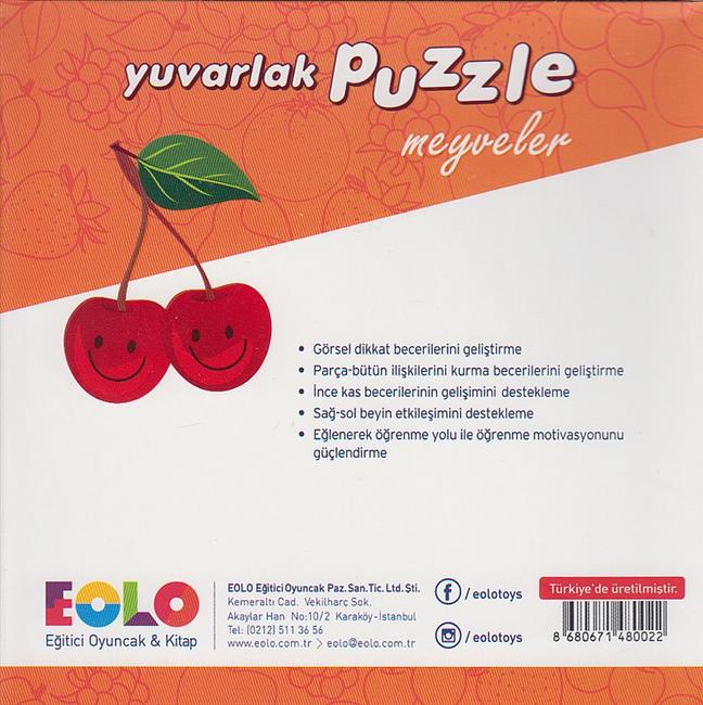 Yuvarlak Puzzle Meyveler 7 Parca