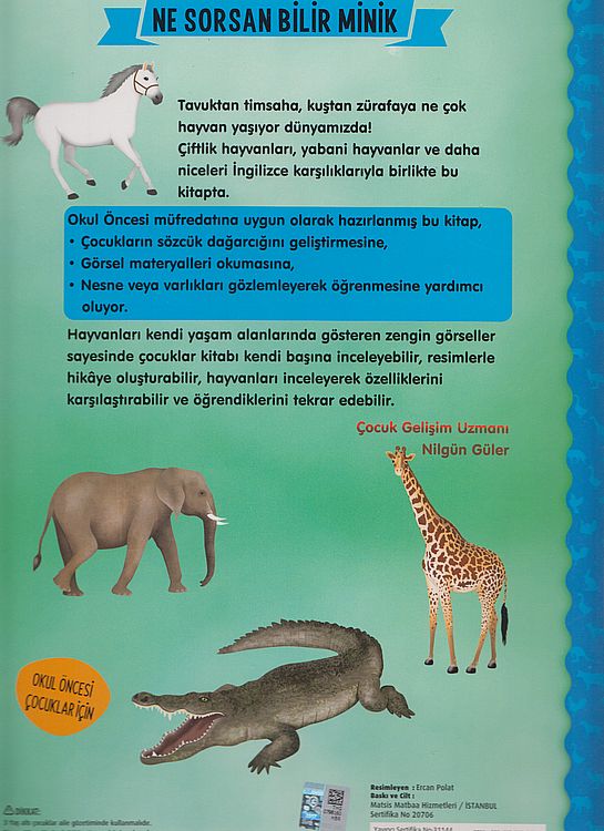 Benim Ilk Hayvanlar Kitabim Sincap, Panda, Kirpi