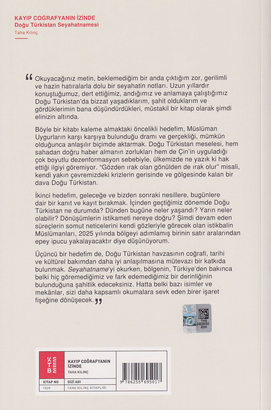 Kayıp Coğrafyanın İzinde: Doğu Türkistan Seyahatnamesi