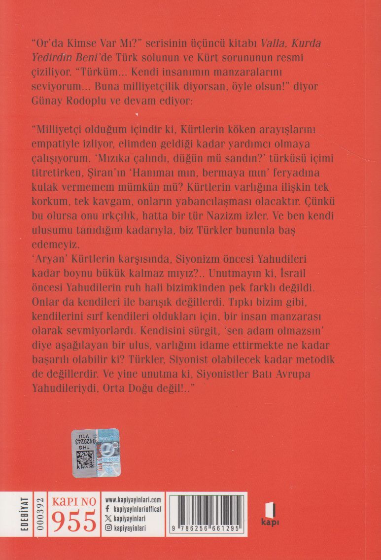 Valla, Kurda Yedirdin Beni