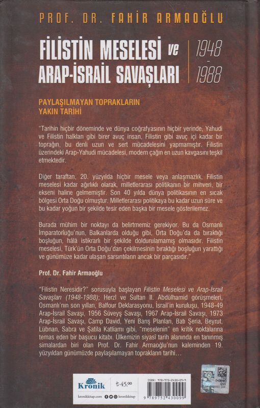 Filistin Meselesi Ve Arap-Israil Savaşları 1948-1988 (Cilti)
