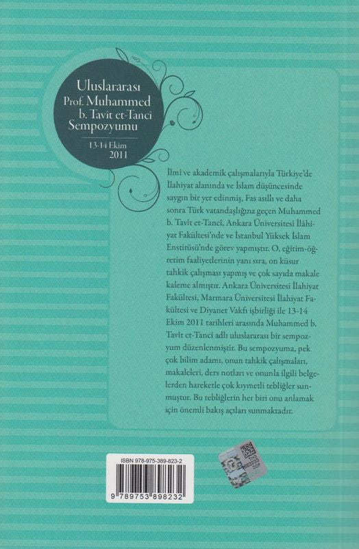 Uluslararasi Prof. Muhammed B.Tavit Et Tanci Sempozzumu