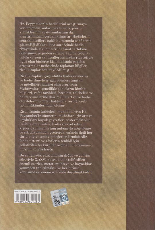 Hadis Ilminde Rical Bilgisi Ve Kaynaklari