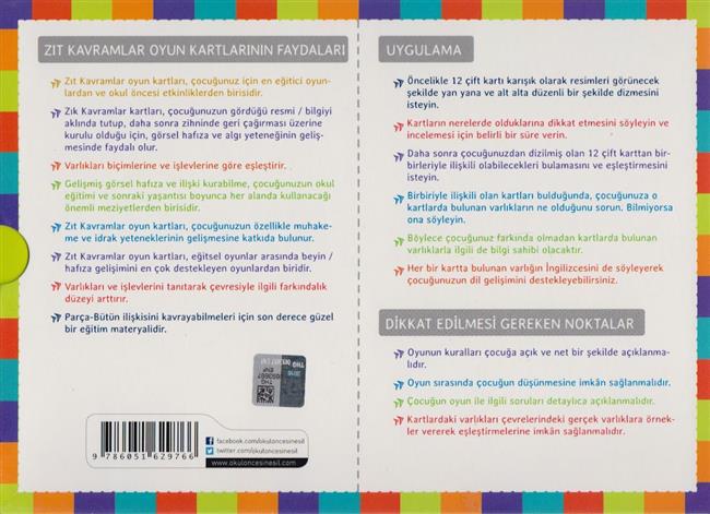 Oyun Kartlari Zit Kavramlar