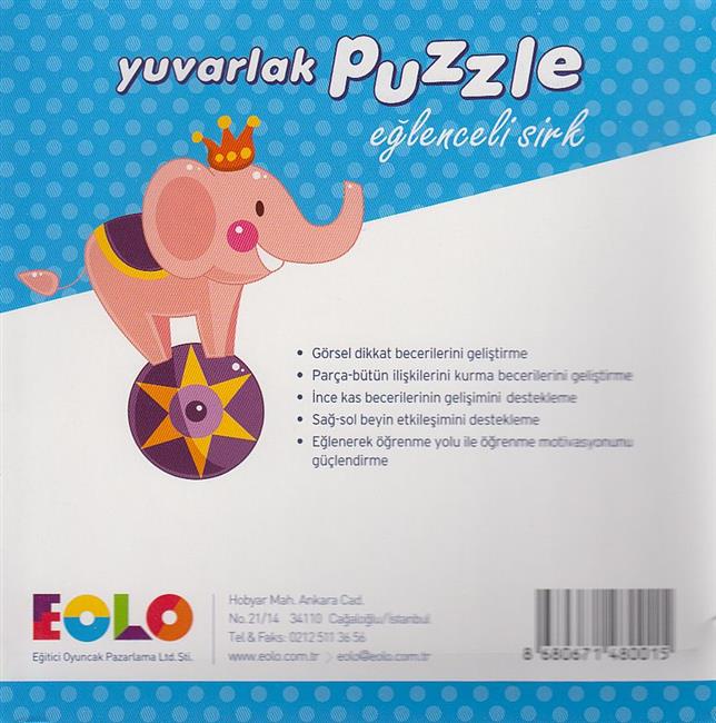 Yuvarlak Puzzle Eglenceli Sirk 7 Parca + 2