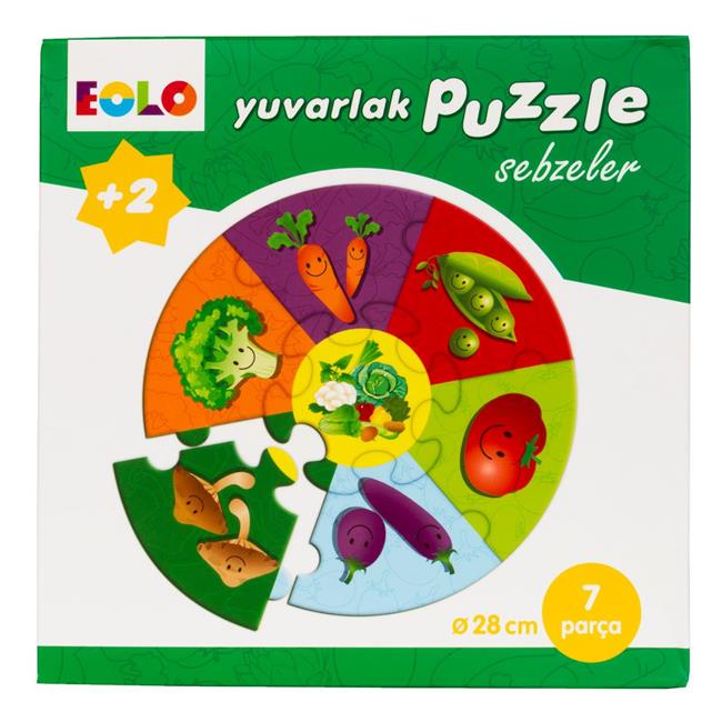 Yuvarlak Puzzle Sebzeler 7 Parca