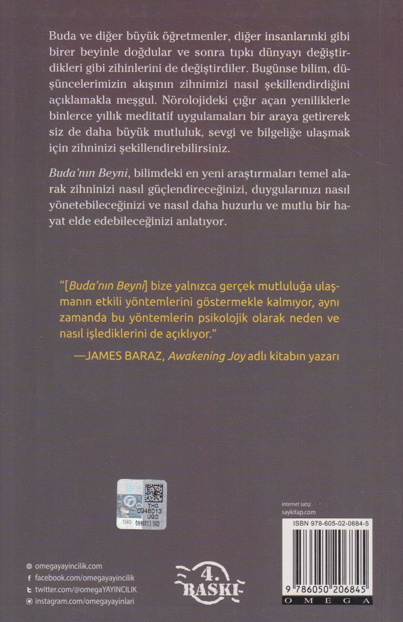 Buda'nın Beyni; Mutluluk, Sevgi ve Bilgelik Üzerine Nörobilimsel Bir İnceleme