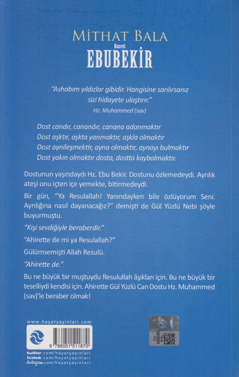 Hz.Ebubekir ikinci Sadik Dost