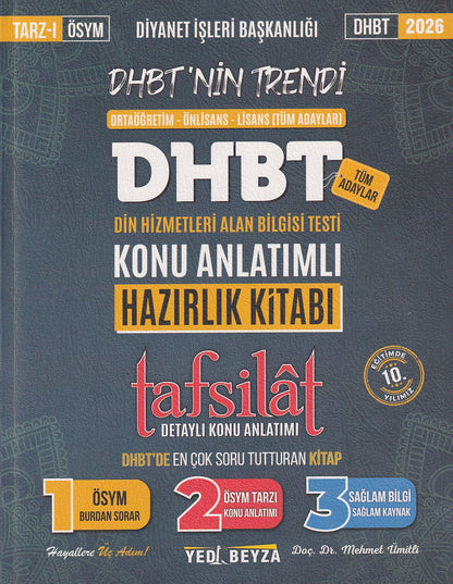 2026 DHBT Tafsilat Konu Anlatımlı Hazırlık Kitabı