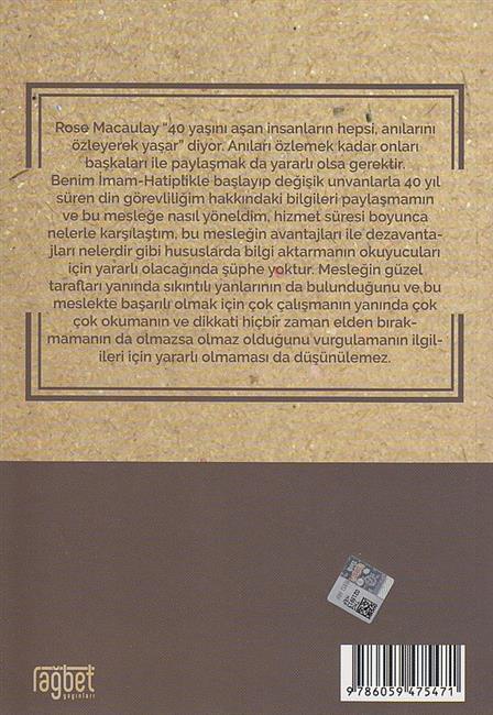 Hayatim Ve Din Hizmetinde Gecen 40 Yilim