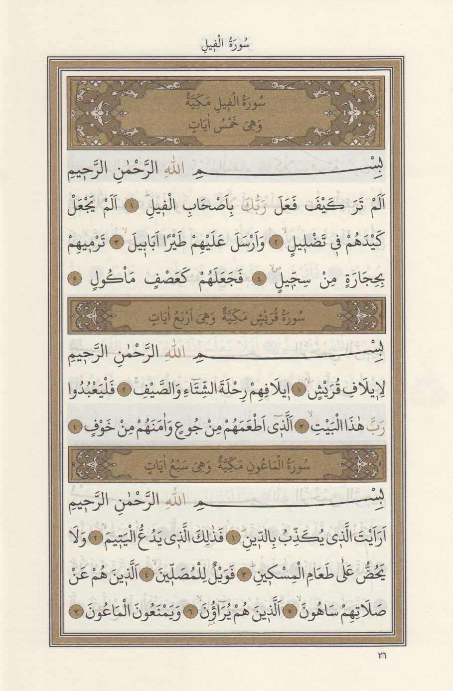 Yasin Ve Kısa Sureler Orta Boy Arapça