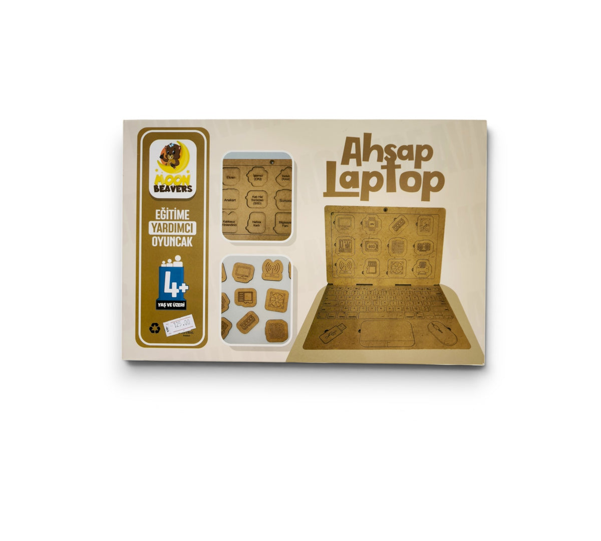 Holz-Lernspiel - Holz Laptop