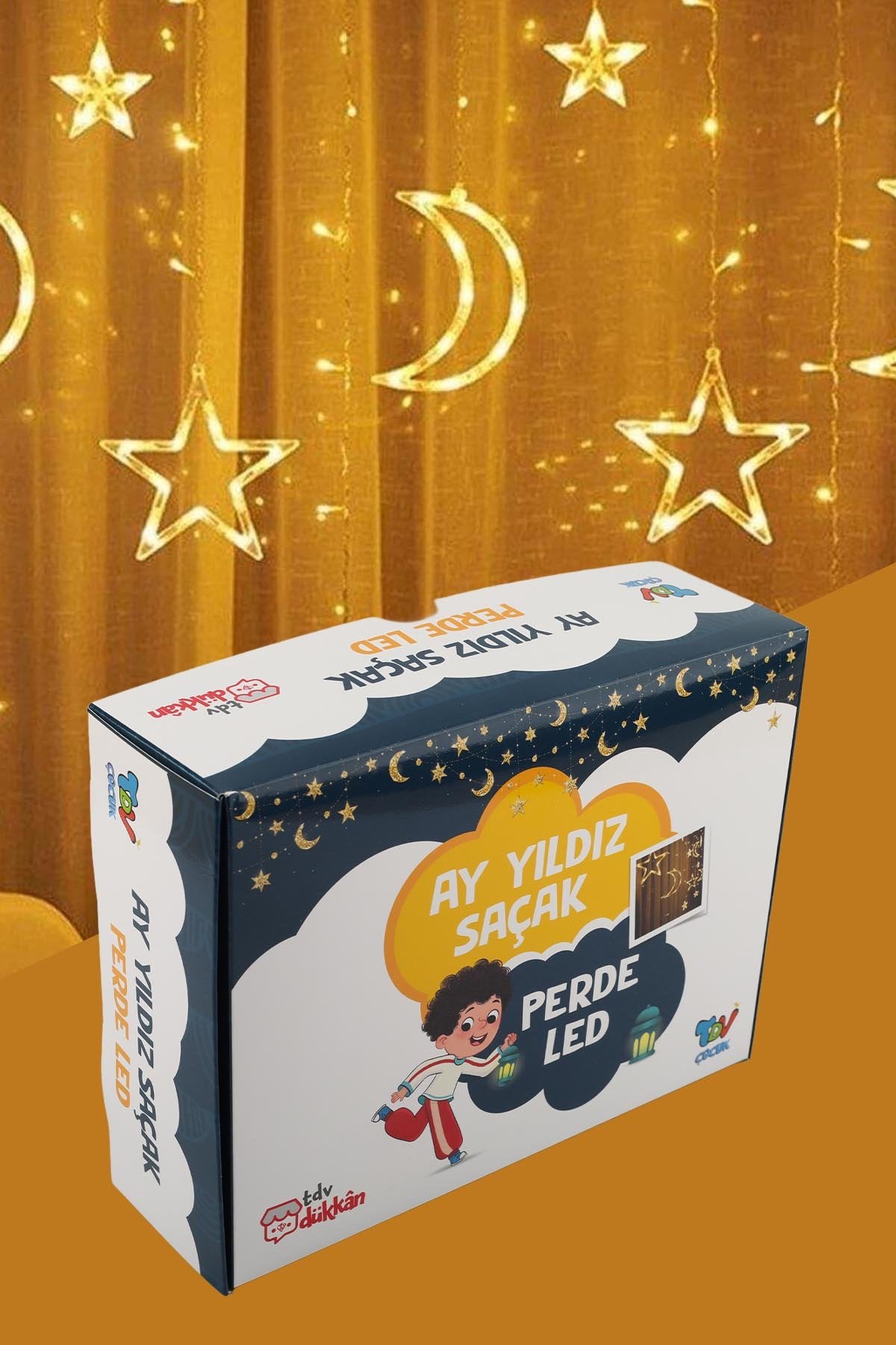 Ay Yıldız Saçak Perde Led Kutulu