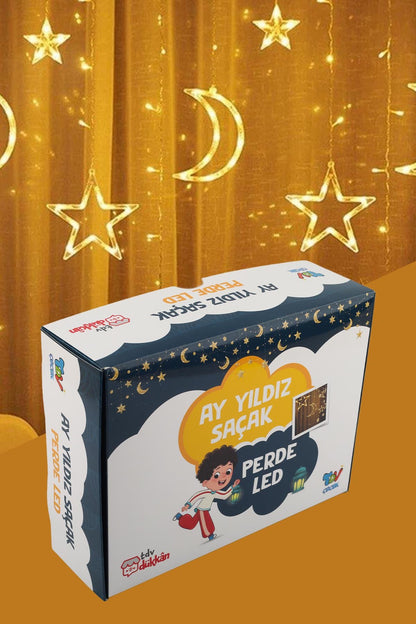 Ay Yıldız Saçak Perde Led Kutulu