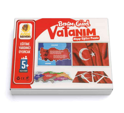 Egitime Yardimci Oyuncak Benim Güzel Vatanim Ahsap Egitici Puzzle 5 Yas ve Üzeri