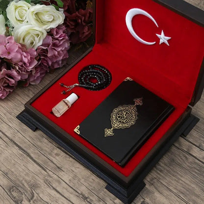 Ahsap  Kutulu Kur'an-ı kerim 12X16 Esans Tesbihli Set