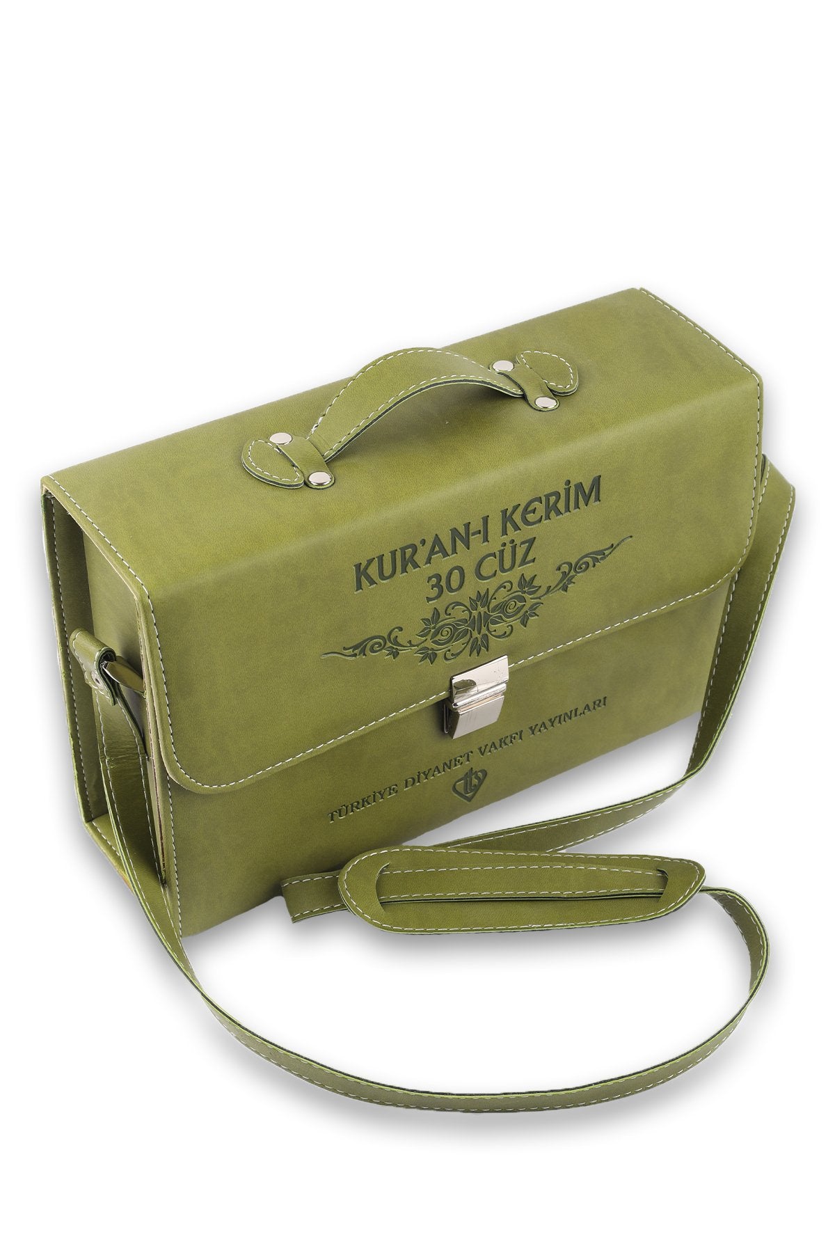 Kuranı Kerim Orta Boy 30 Cüz Yeşil Çanta Kare Kodlu