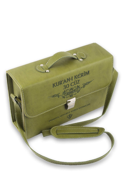 Kuranı Kerim Orta Boy 30 Cüz Yeşil Çanta Kare Kodlu