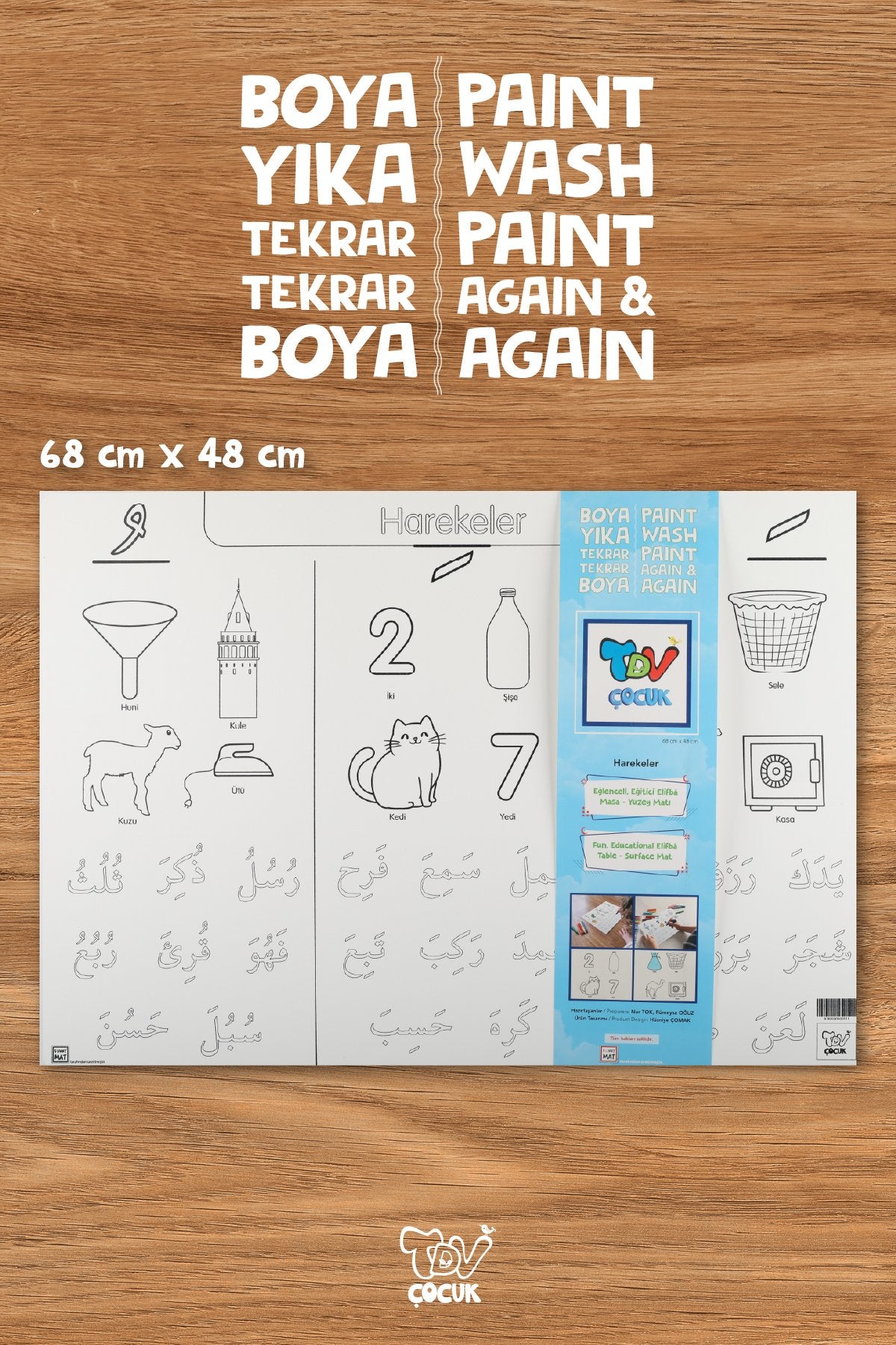 Yıkanabilir Elifba Harekeler 48*68