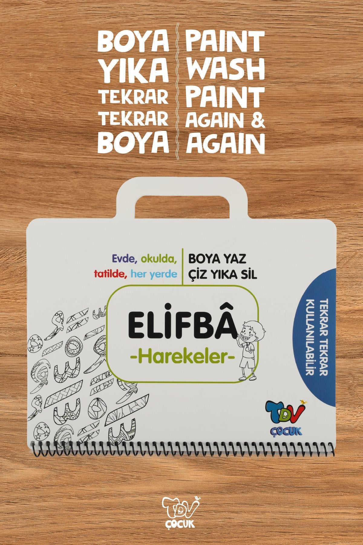 Yıkanabilir Elifba Harekeler Canta Kitap