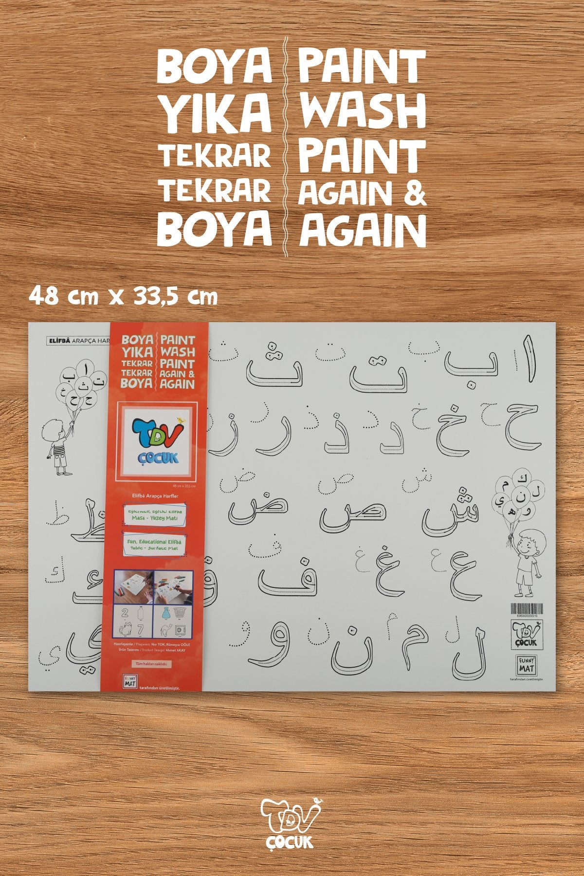 Yıkanabilir Elifba Masa Matı 33X48