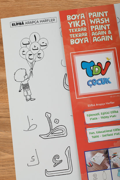 Yıkanabilir Elifba Masa Matı 33X48