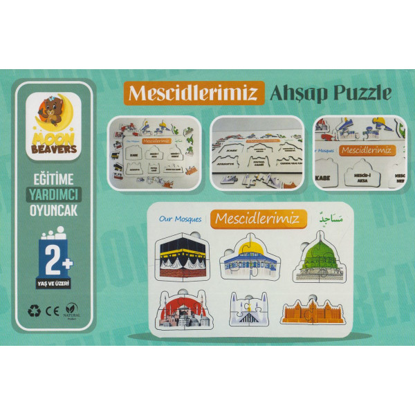 Egitime Yardimci Oyuncak Mescidlerimiz Ahsap Puzzle 2 Yas ve Üzeri